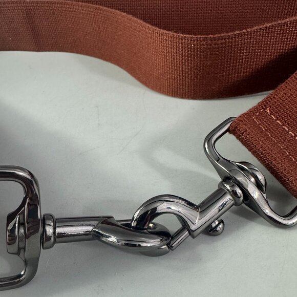 Longchamp Chocolate Brown Canvas Adjustable Wide Strap - Picture 2 of 11